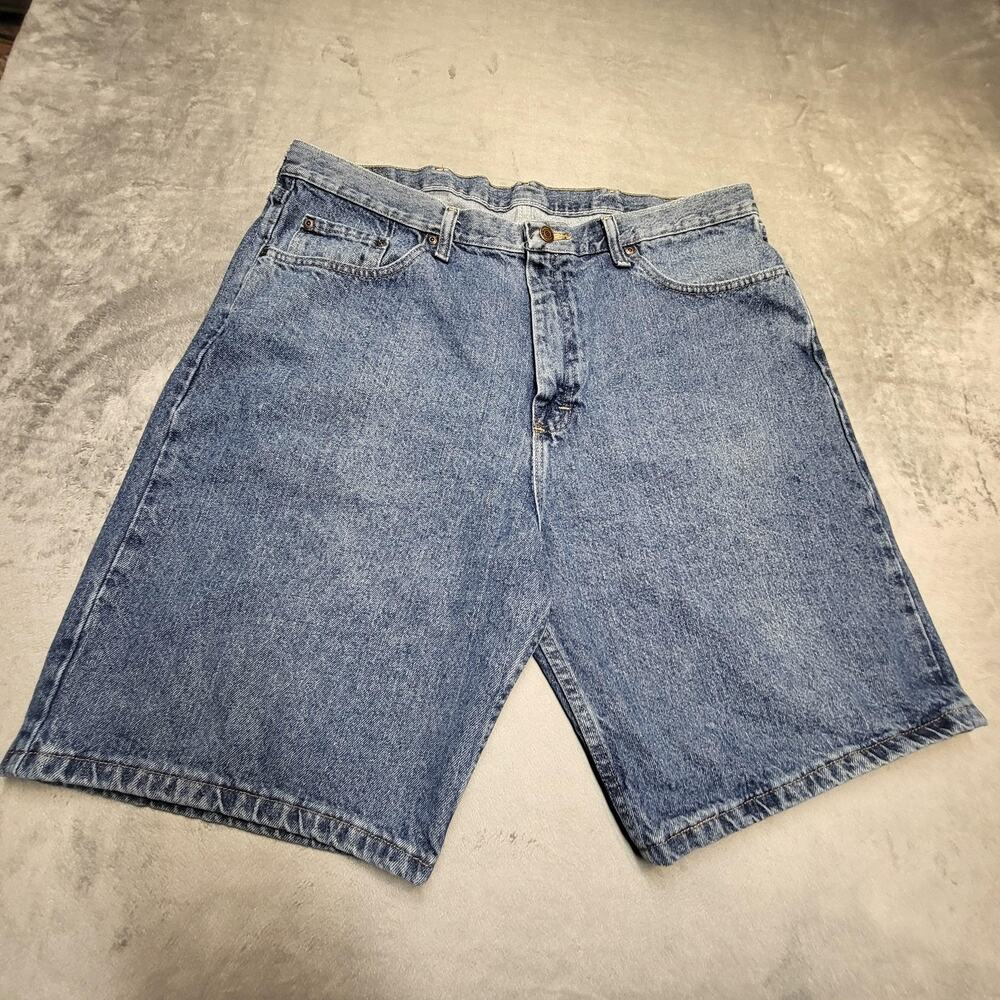 Wrangler Shorts Mens 40 Blue Relaxed Fit Denim Jean 5-Pocket Zip Fly 606W3MS